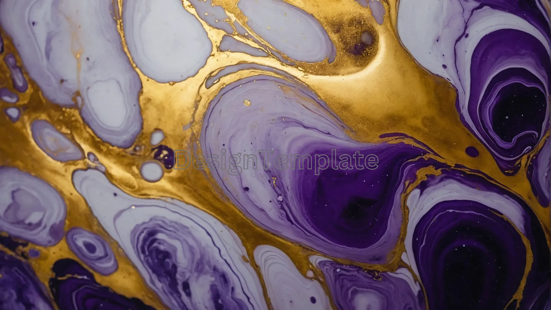 Fluidity Purple and Golden Marble Background